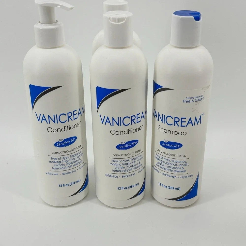 Lot of 5 Vanicream Free & Clear 12 oz - 1‎ Shampoo - 2 Conditioner - 1 Hair Gel
